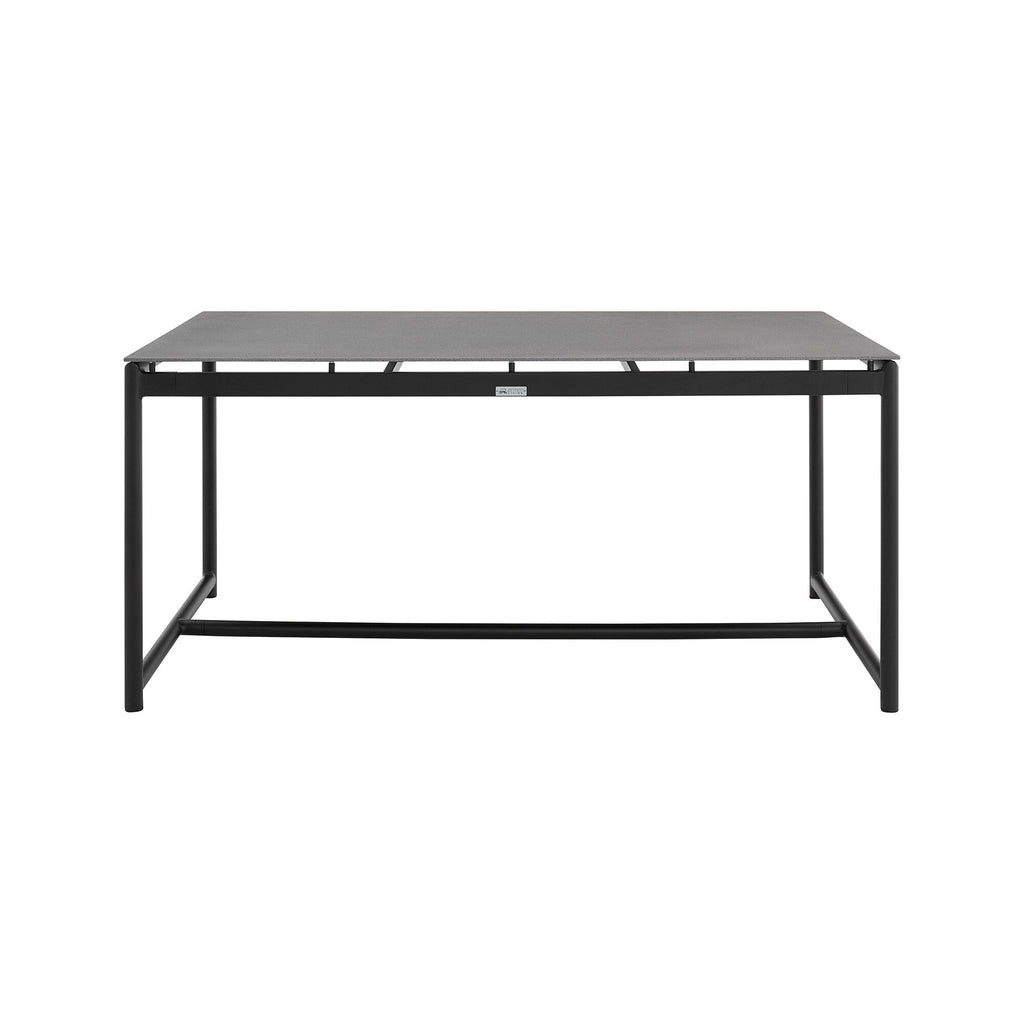 Ensemble de salle à manger d'extérieur Crown 5 pièces en aluminium et teck avec tissu gris