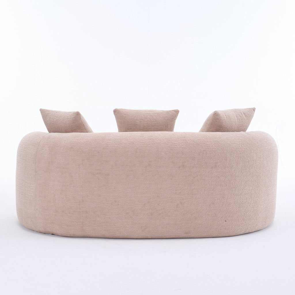 Canapé causeuse incurvé en éponge de compression complète 30D, chenille, sans assemblage