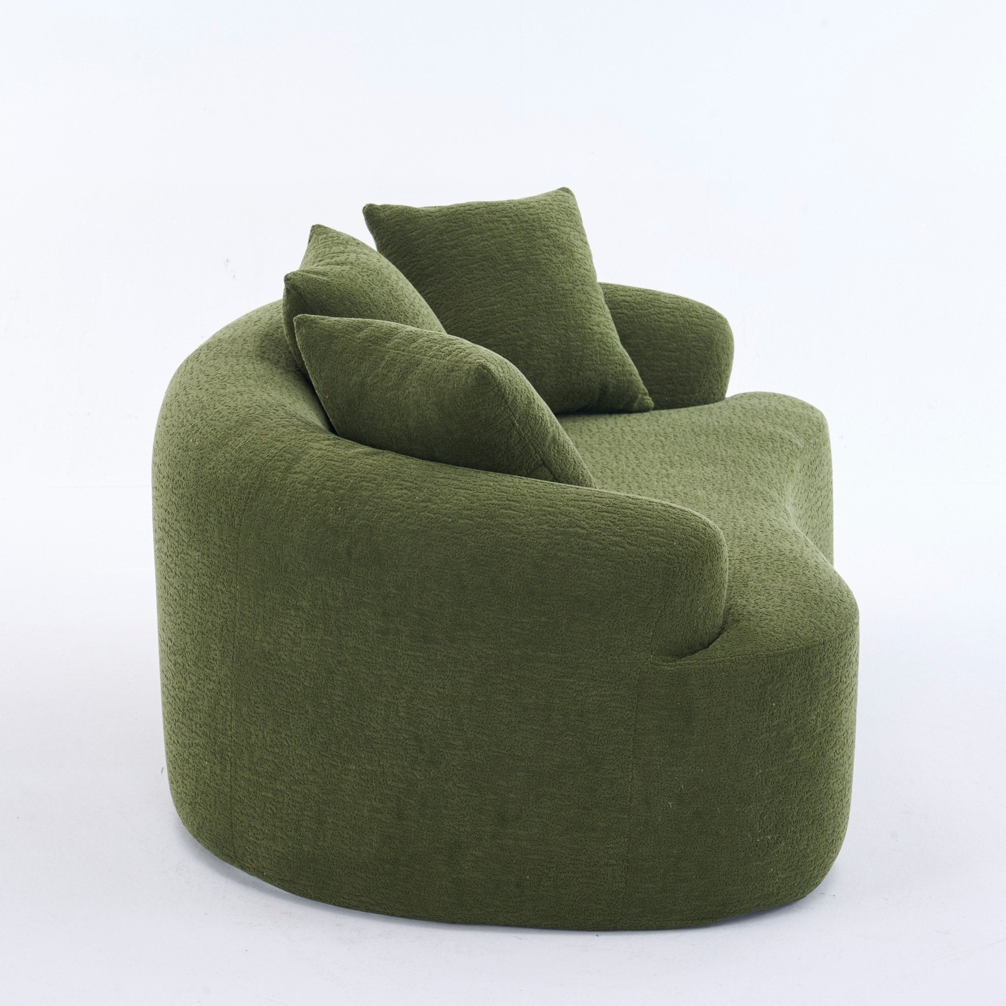 Canapé causeuse incurvé en éponge de compression complète 30D, chenille, sans assemblage