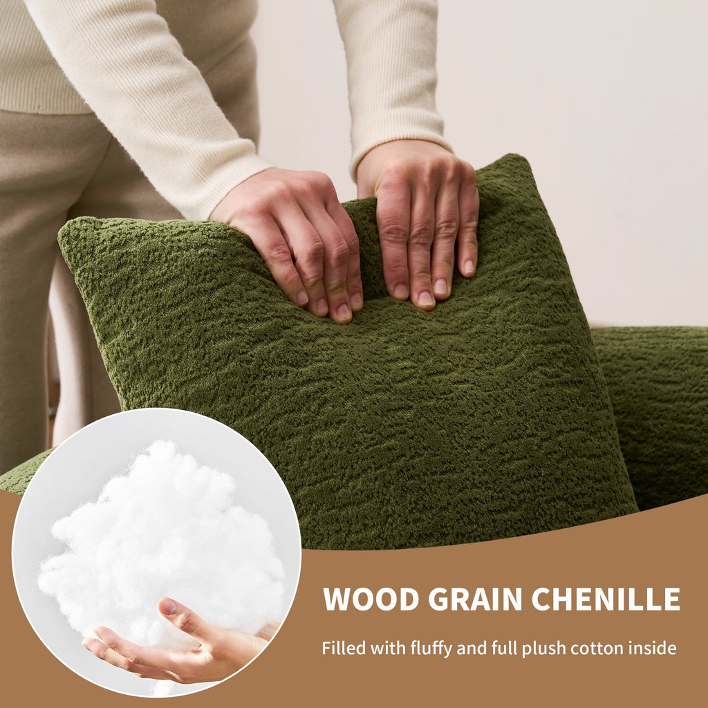 Canapé causeuse incurvé en éponge de compression complète 30D, chenille, sans assemblage