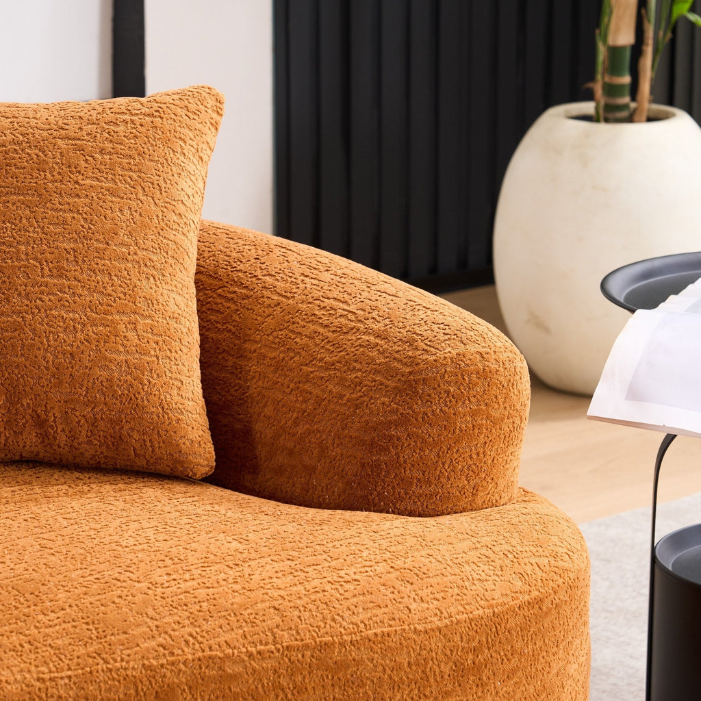 Canapé causeuse incurvé en éponge de compression complète 30D, chenille, sans assemblage