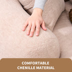 Canapé causeuse incurvé en éponge de compression complète 30D, chenille, sans assemblage