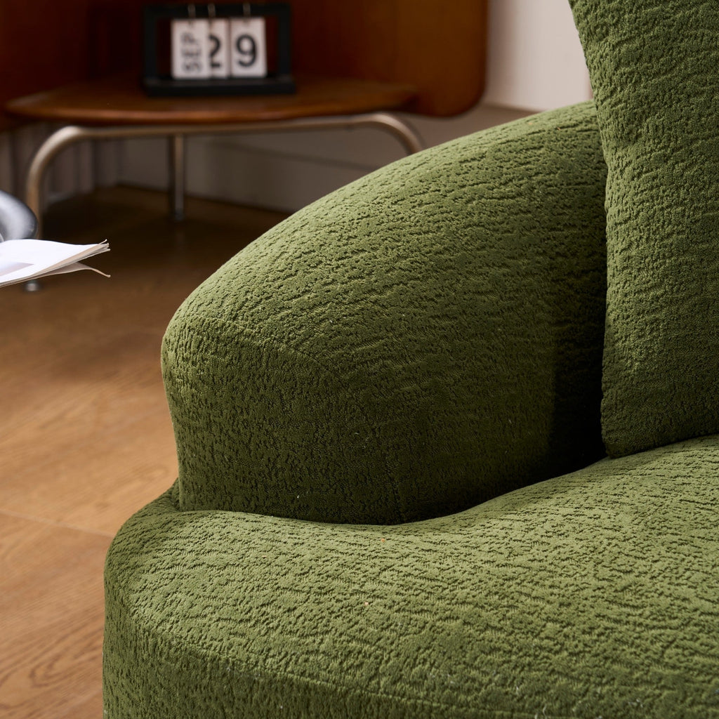 Canapé causeuse incurvé en éponge de compression complète 30D, chenille, sans assemblage