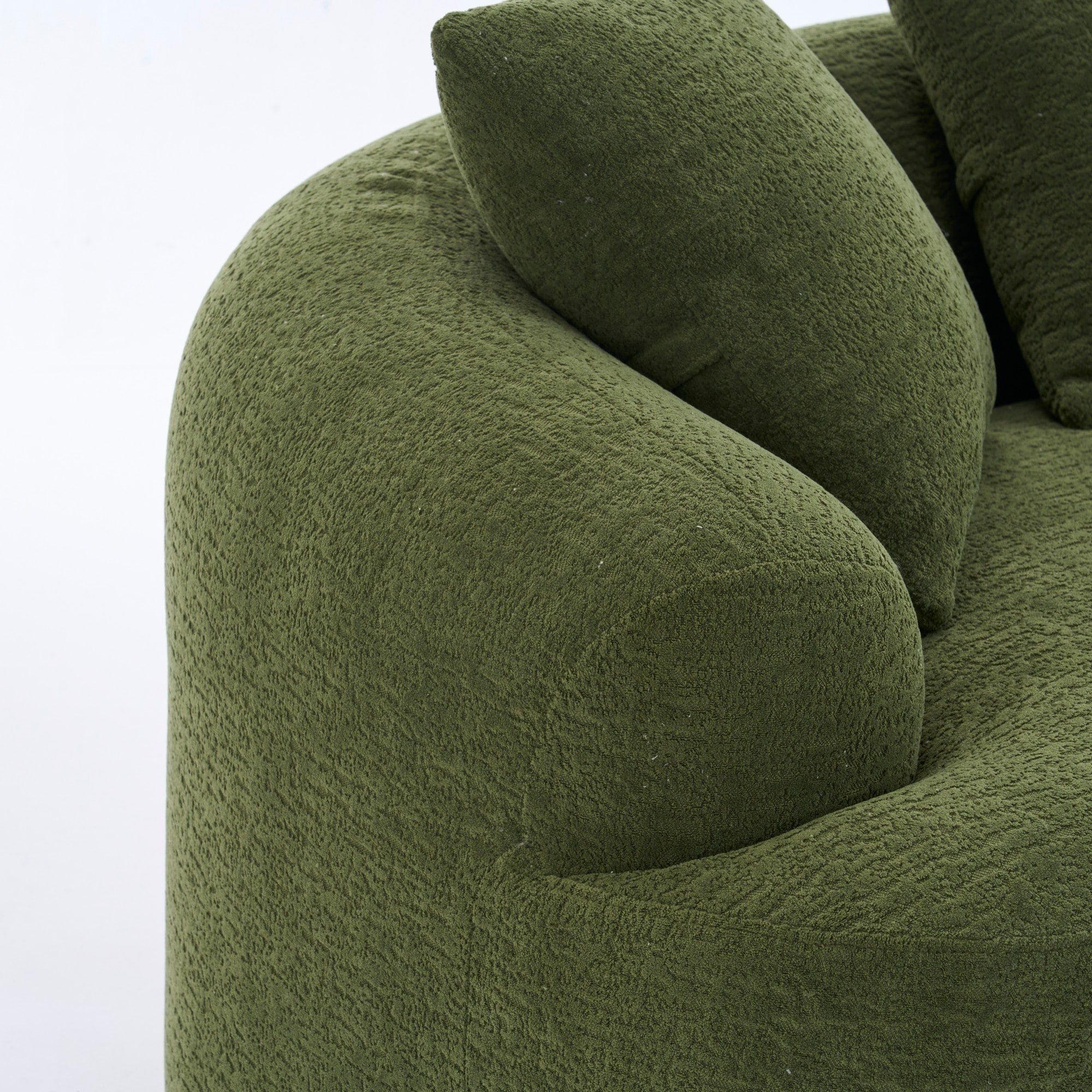 Canapé causeuse incurvé en éponge de compression complète 30D, chenille, sans assemblage