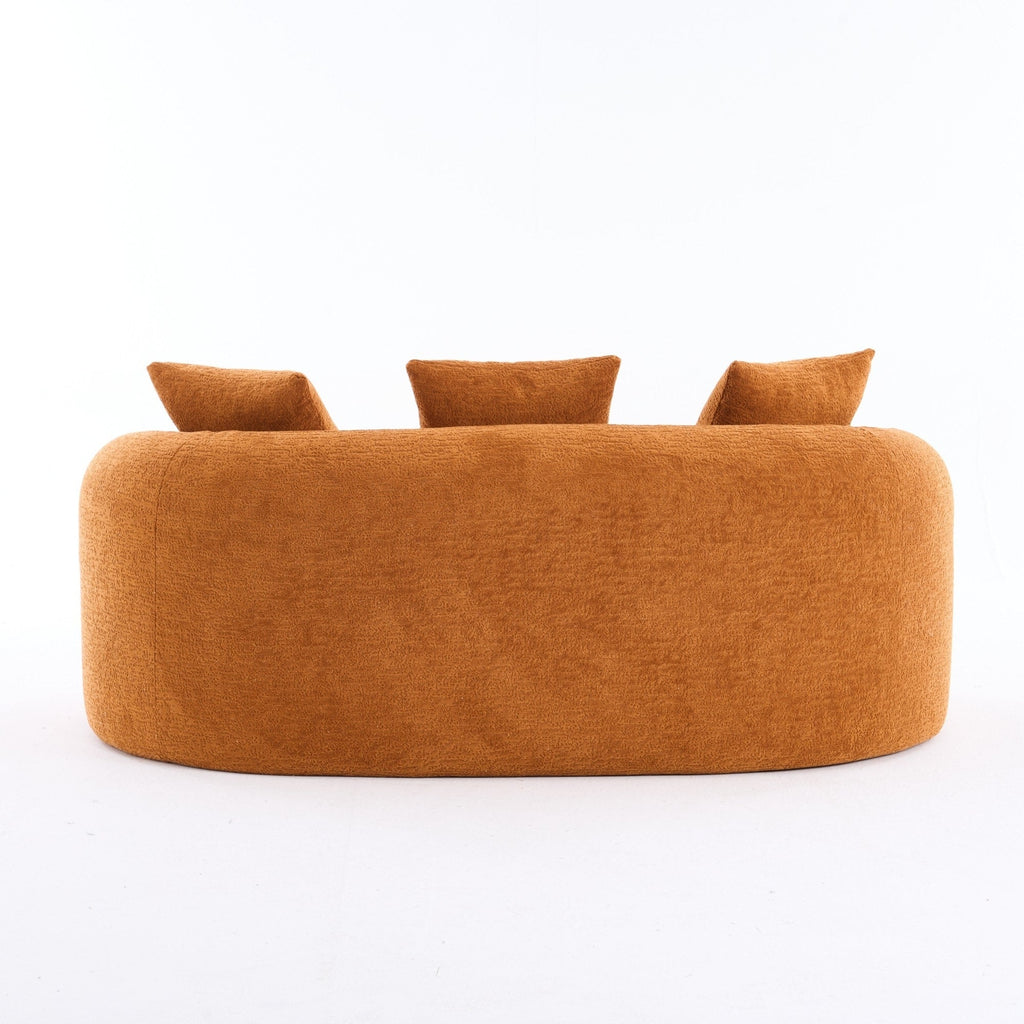 Canapé causeuse incurvé en éponge de compression complète 30D, chenille, sans assemblage