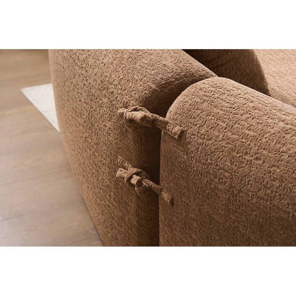 Canapé causeuse incurvé blanc en éponge à compression complète