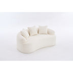 Canapé causeuse incurvé blanc en éponge à compression complète
