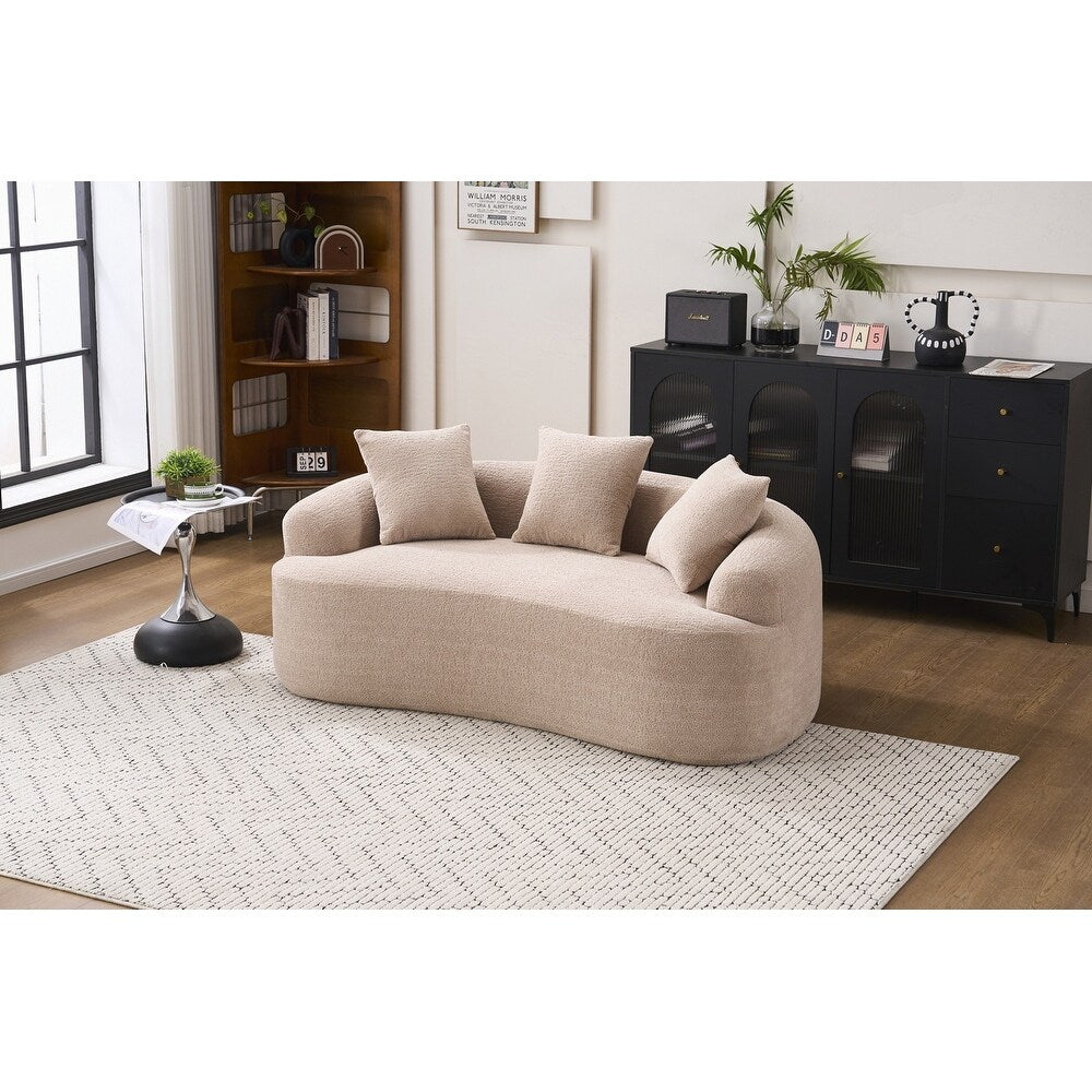 Canapé causeuse incurvé blanc en éponge à compression complète