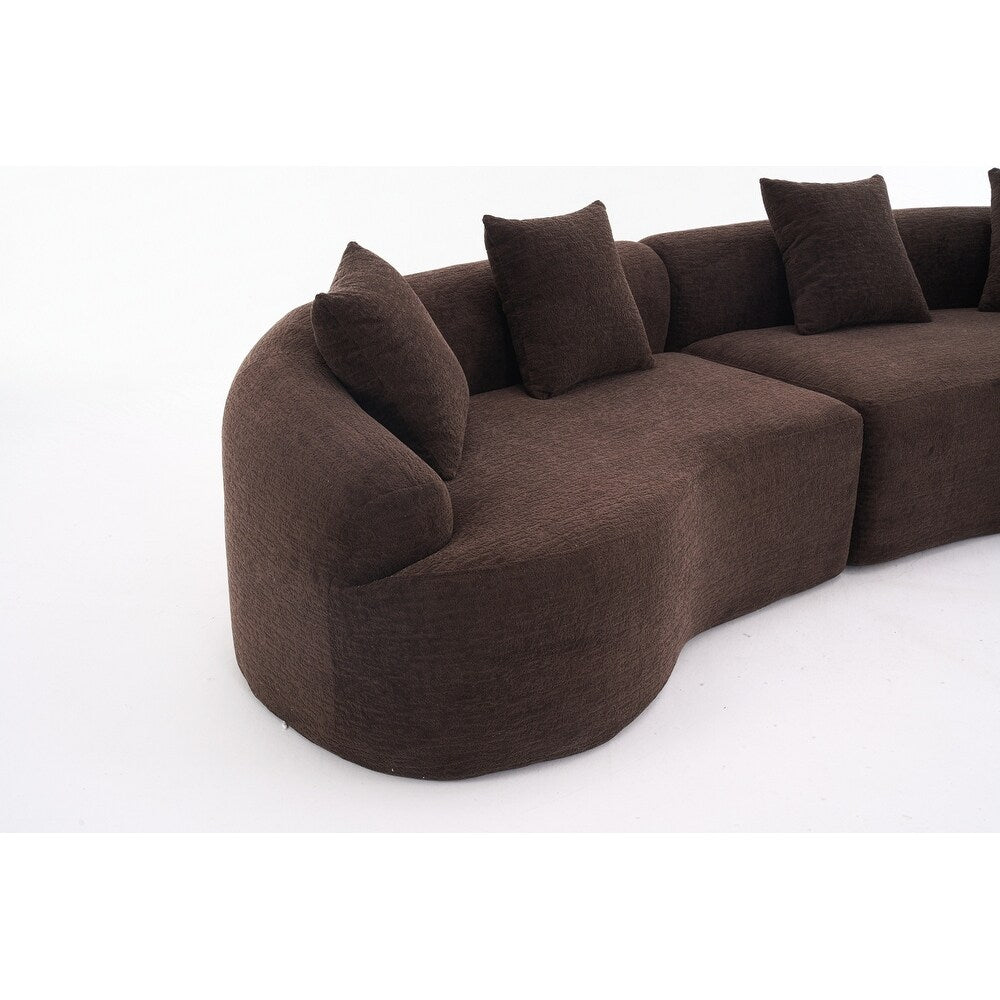 Canapé causeuse incurvé blanc en éponge à compression complète