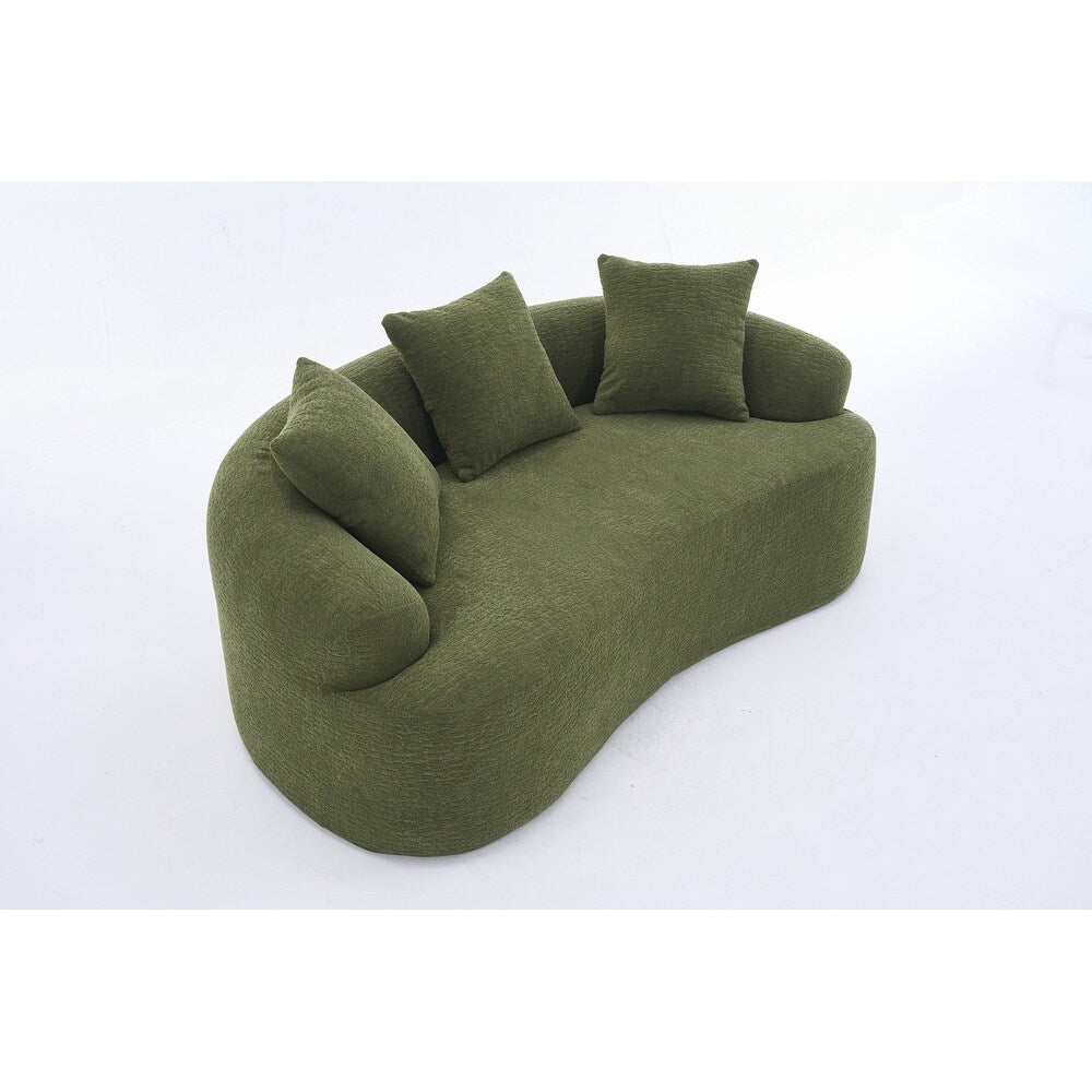 Canapé causeuse incurvé blanc en éponge à compression complète