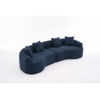 Canapé causeuse incurvé blanc en éponge à compression complète