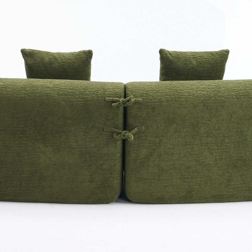 Canapé causeuse incurvé blanc en éponge à compression complète