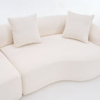 Canapé causeuse incurvé blanc en éponge à compression complète