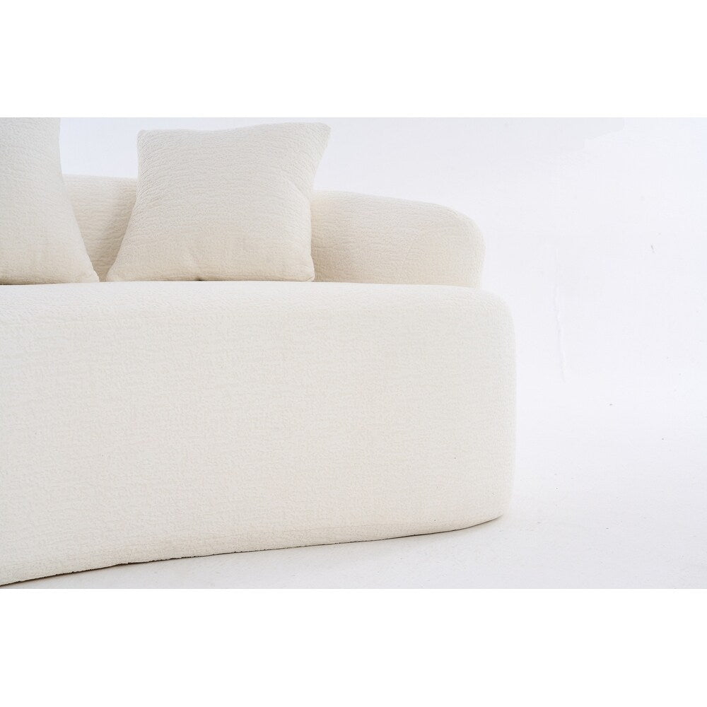 Canapé causeuse incurvé blanc en éponge à compression complète
