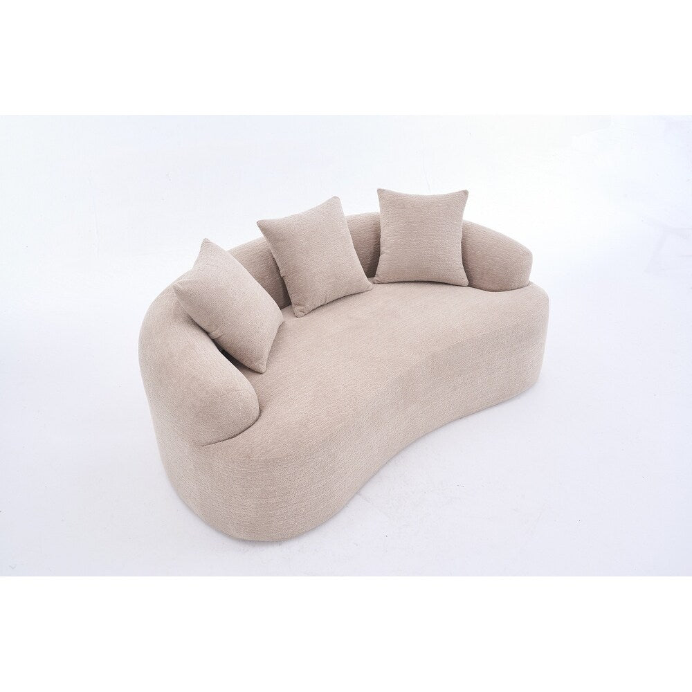 Canapé causeuse incurvé blanc en éponge à compression complète