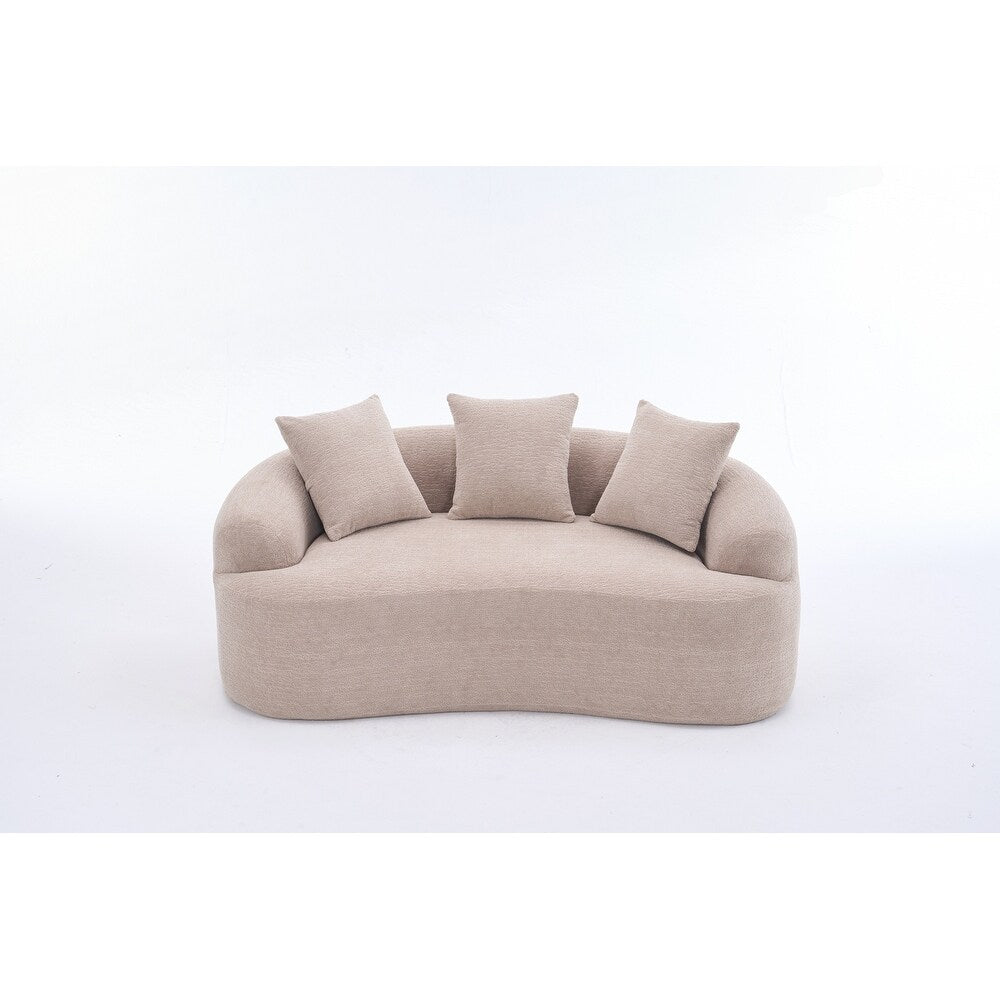 Canapé causeuse incurvé blanc en éponge à compression complète