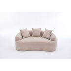 Canapé causeuse incurvé blanc en éponge à compression complète