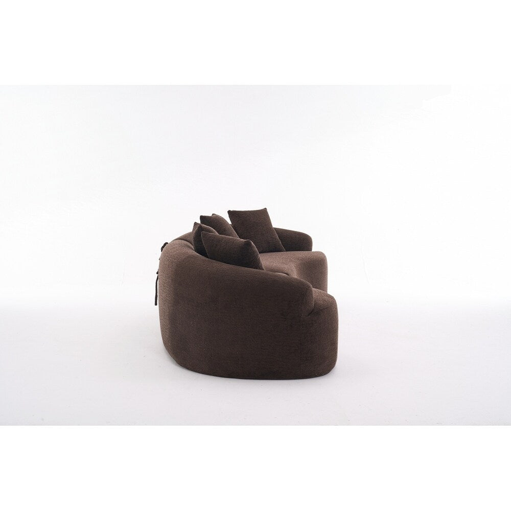 Canapé causeuse incurvé blanc en éponge à compression complète