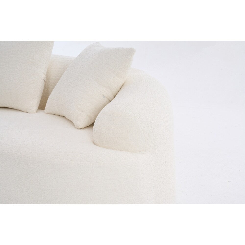 Canapé causeuse incurvé blanc en éponge à compression complète