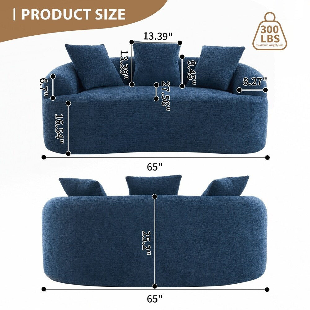 Canapé causeuse incurvé blanc en éponge à compression complète