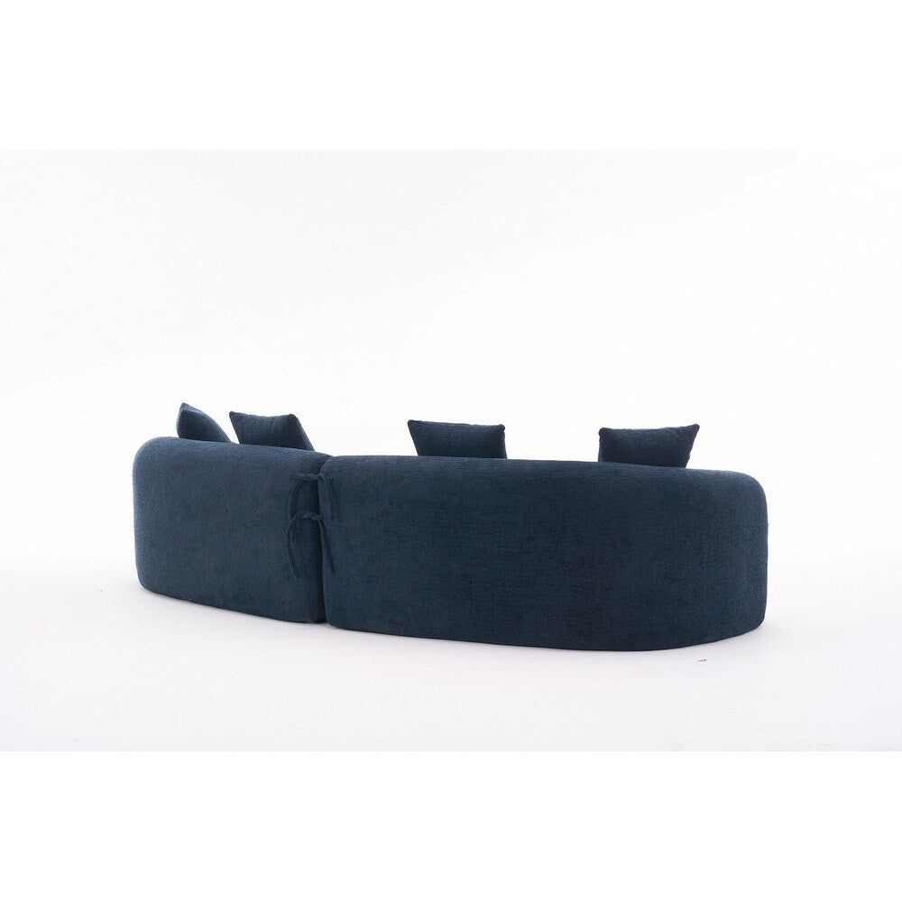 Canapé causeuse incurvé blanc en éponge à compression complète