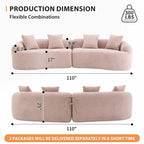 Canapé causeuse incurvé blanc en éponge à compression complète