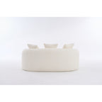 Canapé causeuse incurvé blanc en éponge à compression complète