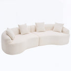 Canapé causeuse incurvé blanc en éponge à compression complète
