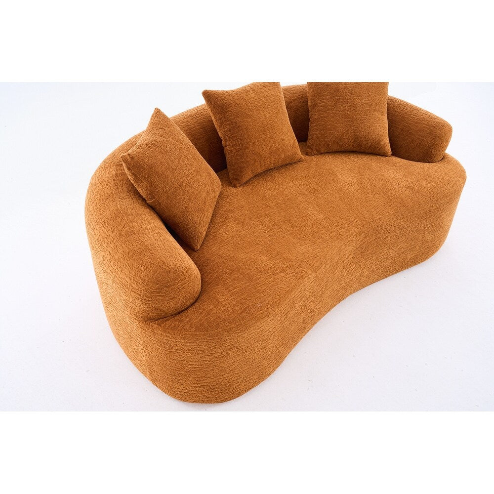 Canapé causeuse incurvé blanc en éponge à compression complète