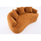 Canapé causeuse incurvé blanc en éponge à compression complète