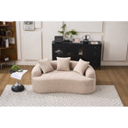 Canapé causeuse incurvé blanc en éponge à compression complète