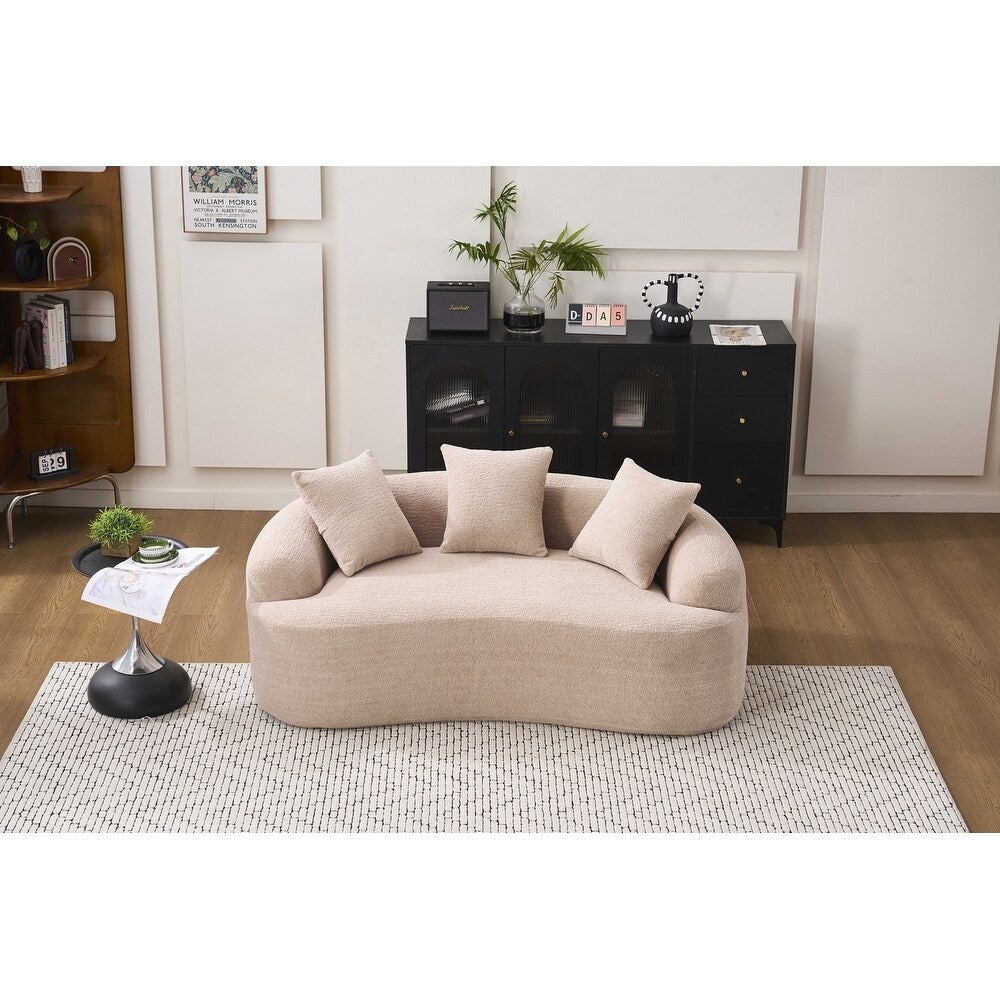 Canapé causeuse incurvé blanc en éponge à compression complète