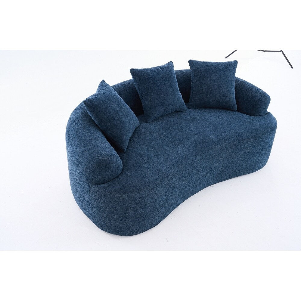 Canapé causeuse incurvé blanc en éponge à compression complète