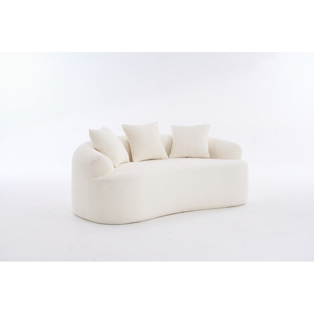 Canapé causeuse incurvé blanc en éponge à compression complète