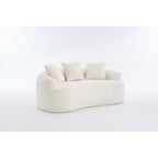Canapé causeuse incurvé blanc en éponge à compression complète