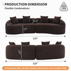 Canapé causeuse incurvé blanc en éponge à compression complète