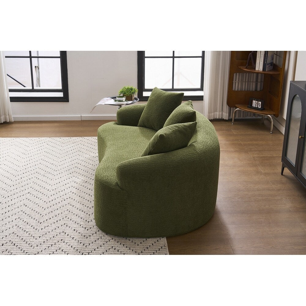 Canapé causeuse incurvé blanc en éponge à compression complète