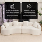 Canapé causeuse incurvé blanc en éponge à compression complète