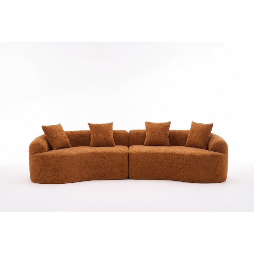 Canapé causeuse incurvé blanc en éponge à compression complète