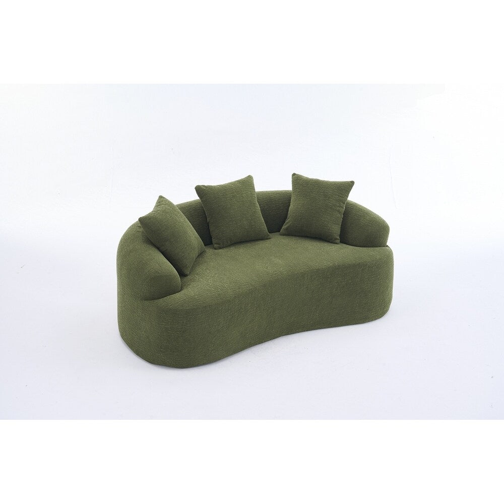 Canapé causeuse incurvé blanc en éponge à compression complète