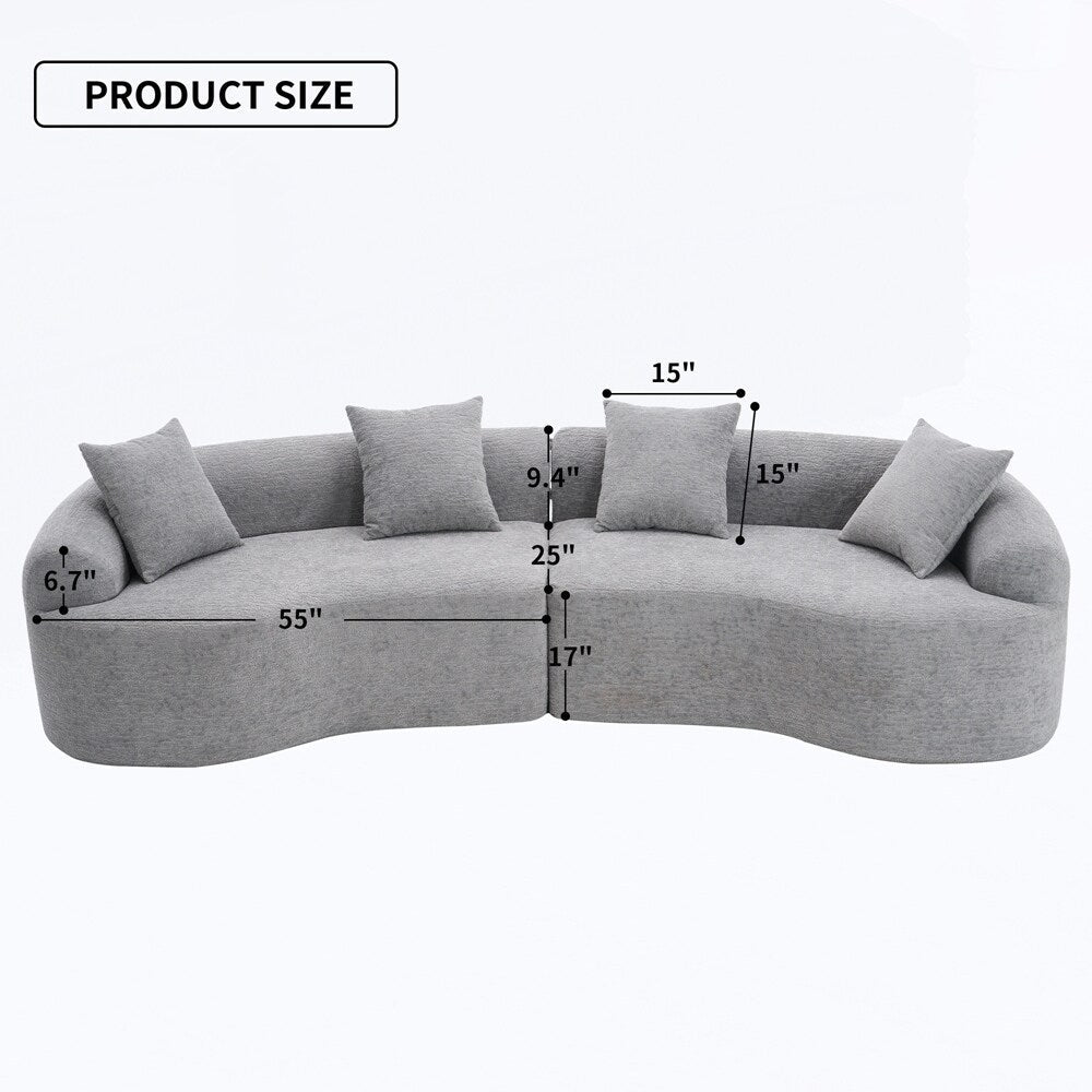 Canapé causeuse incurvé blanc en éponge à compression complète