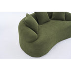 Canapé causeuse incurvé blanc en éponge à compression complète