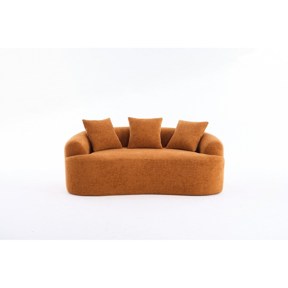 Canapé causeuse incurvé blanc en éponge à compression complète