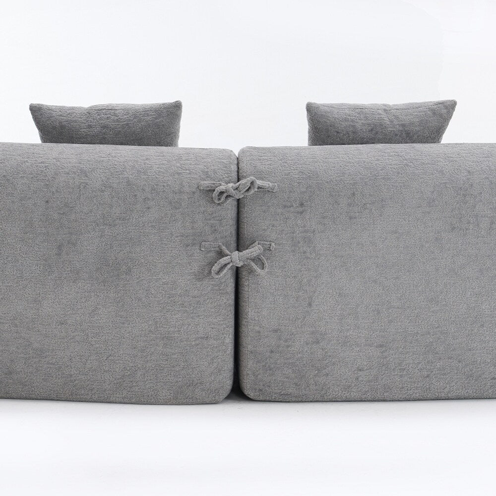 Canapé causeuse incurvé blanc en éponge à compression complète