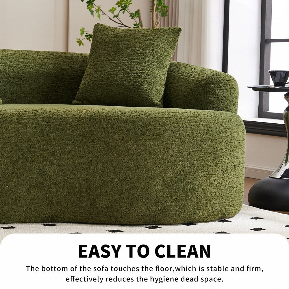 Canapé causeuse incurvé blanc en éponge à compression complète