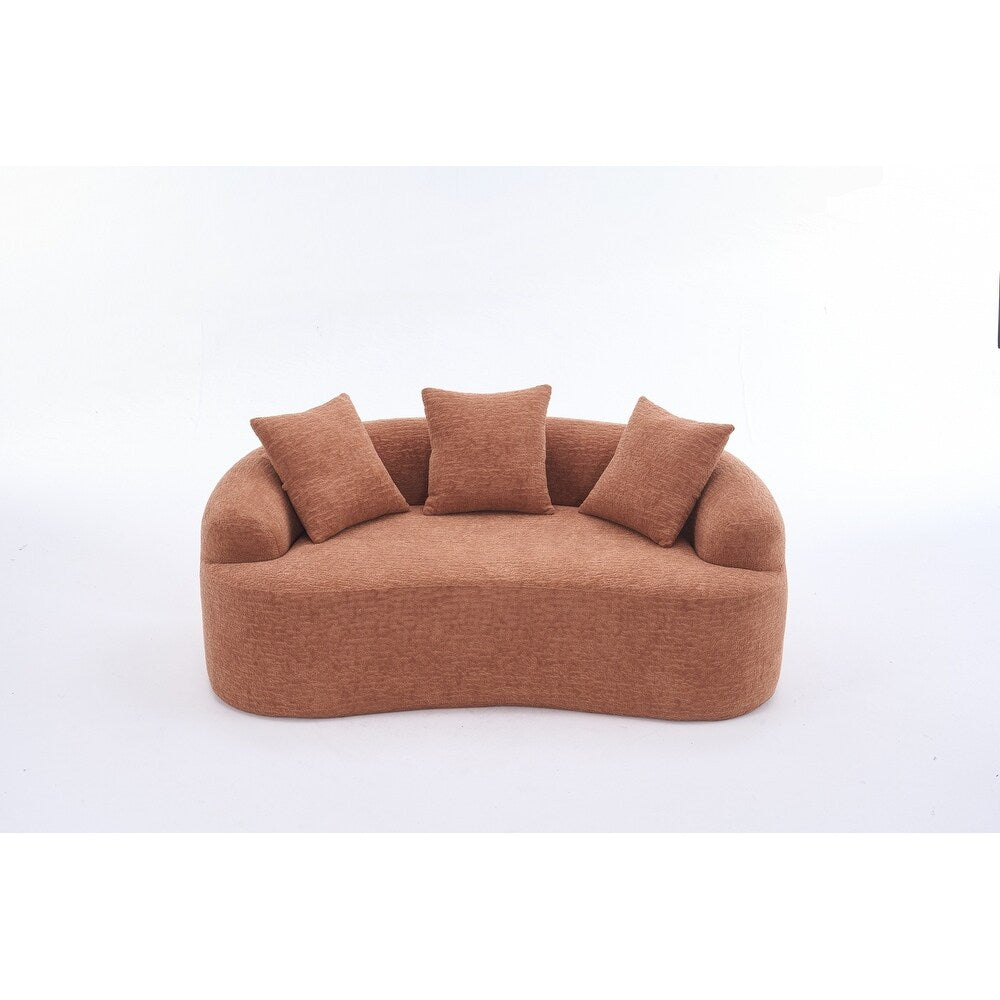 Canapé causeuse incurvé blanc en éponge à compression complète