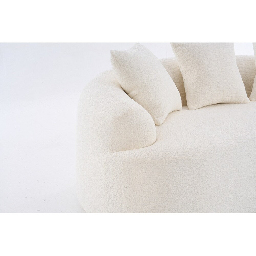 Canapé causeuse incurvé blanc en éponge à compression complète