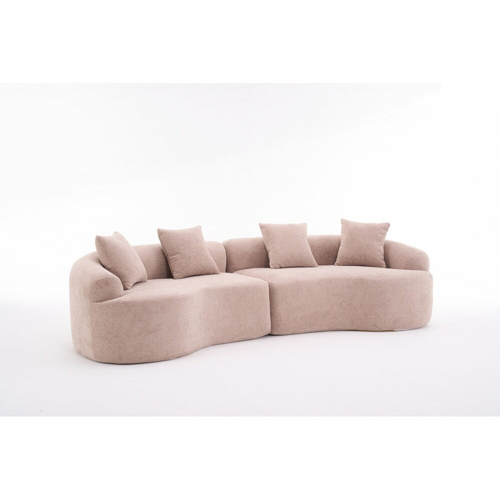 Canapé causeuse incurvé blanc en éponge à compression complète