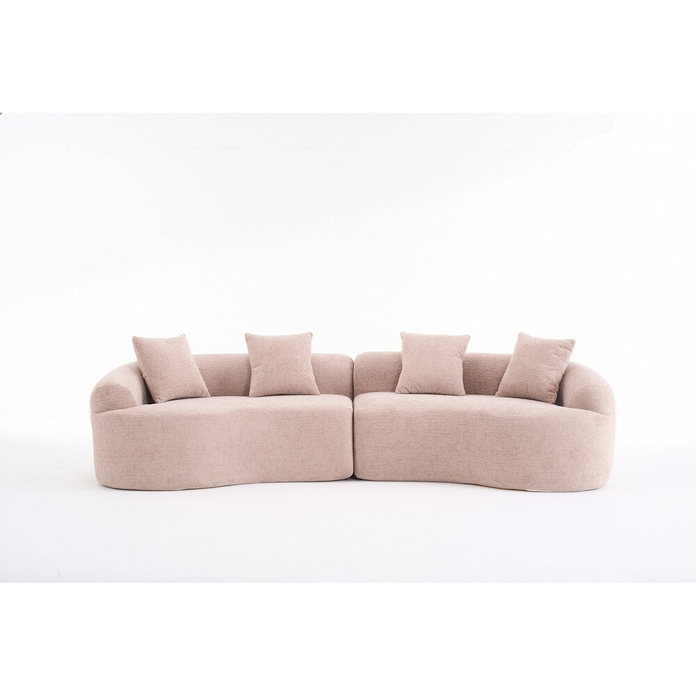 Canapé causeuse incurvé blanc en éponge à compression complète