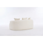 Canapé causeuse incurvé blanc en éponge à compression complète